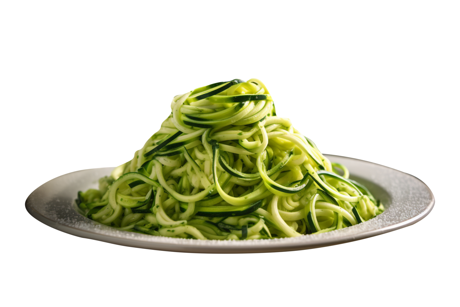 Zucchini noodles in a bowl on a dark background png