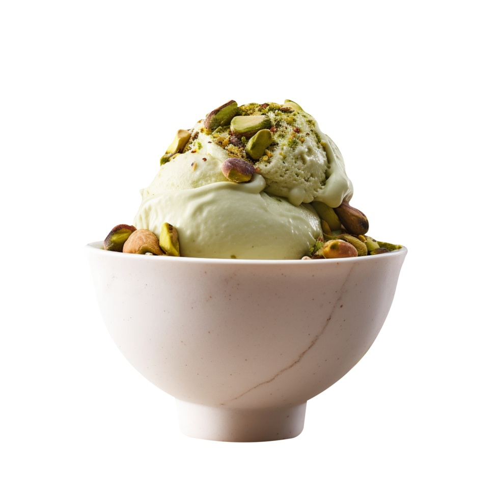 Tasty pistachio ice cream isolated on transparent background png