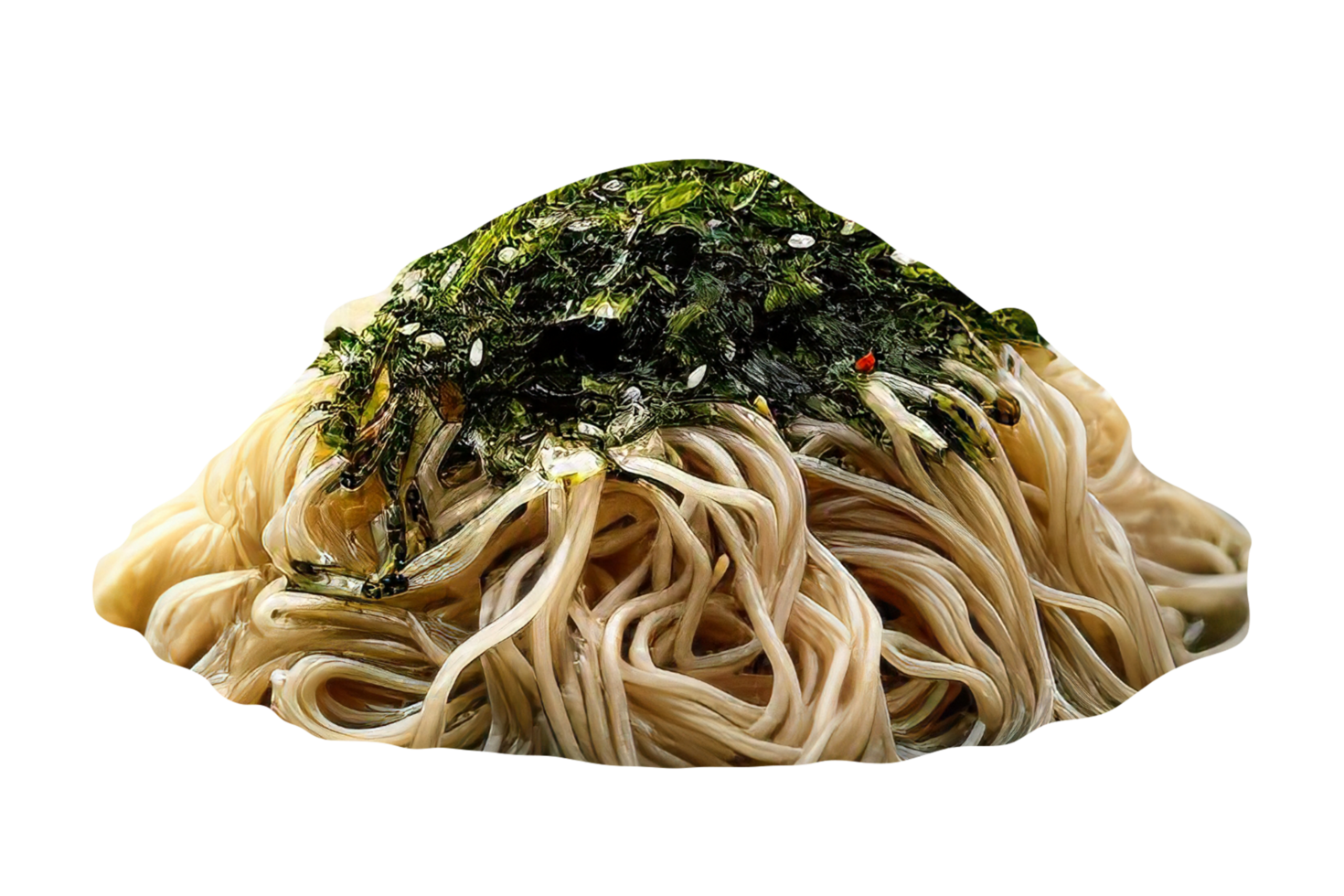 Tasty noodles on transparent background png