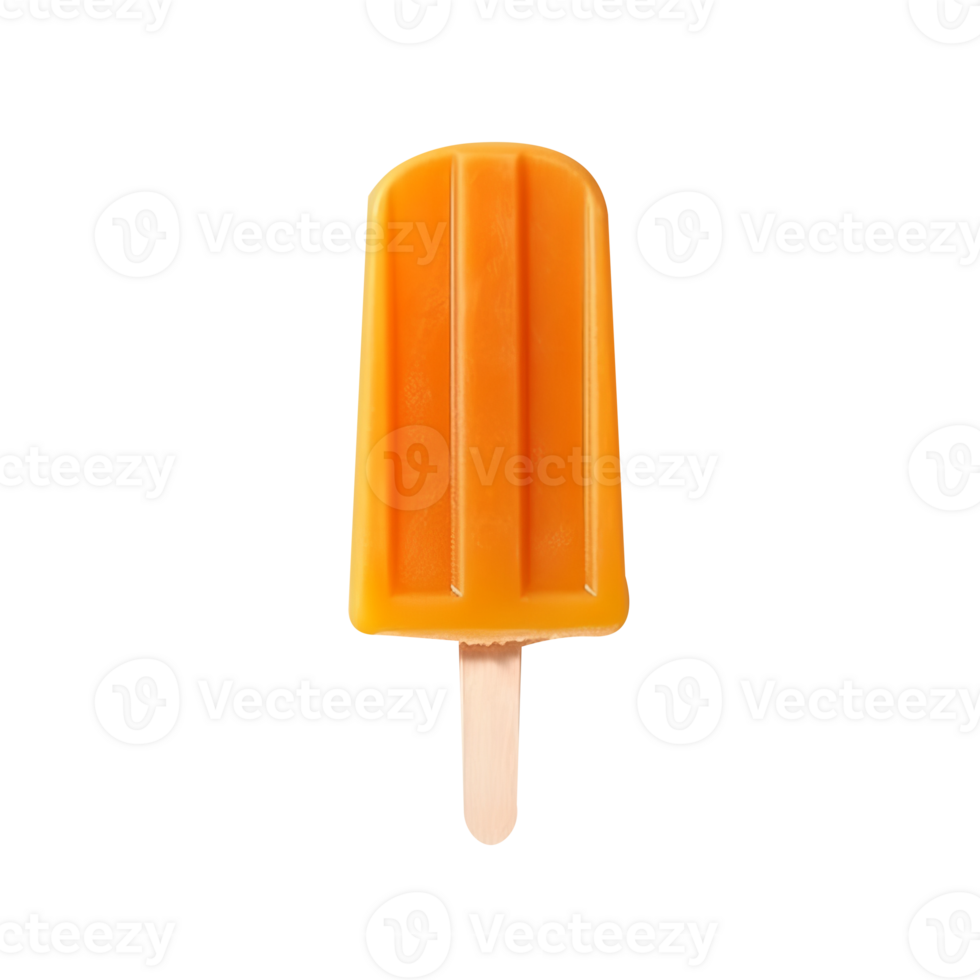 Tasty orange popsicle isolated on transparent background png