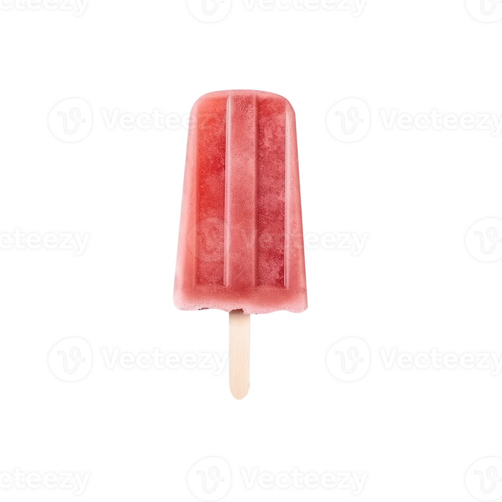 Tasty strawberry popsicle isolated on transparent background png