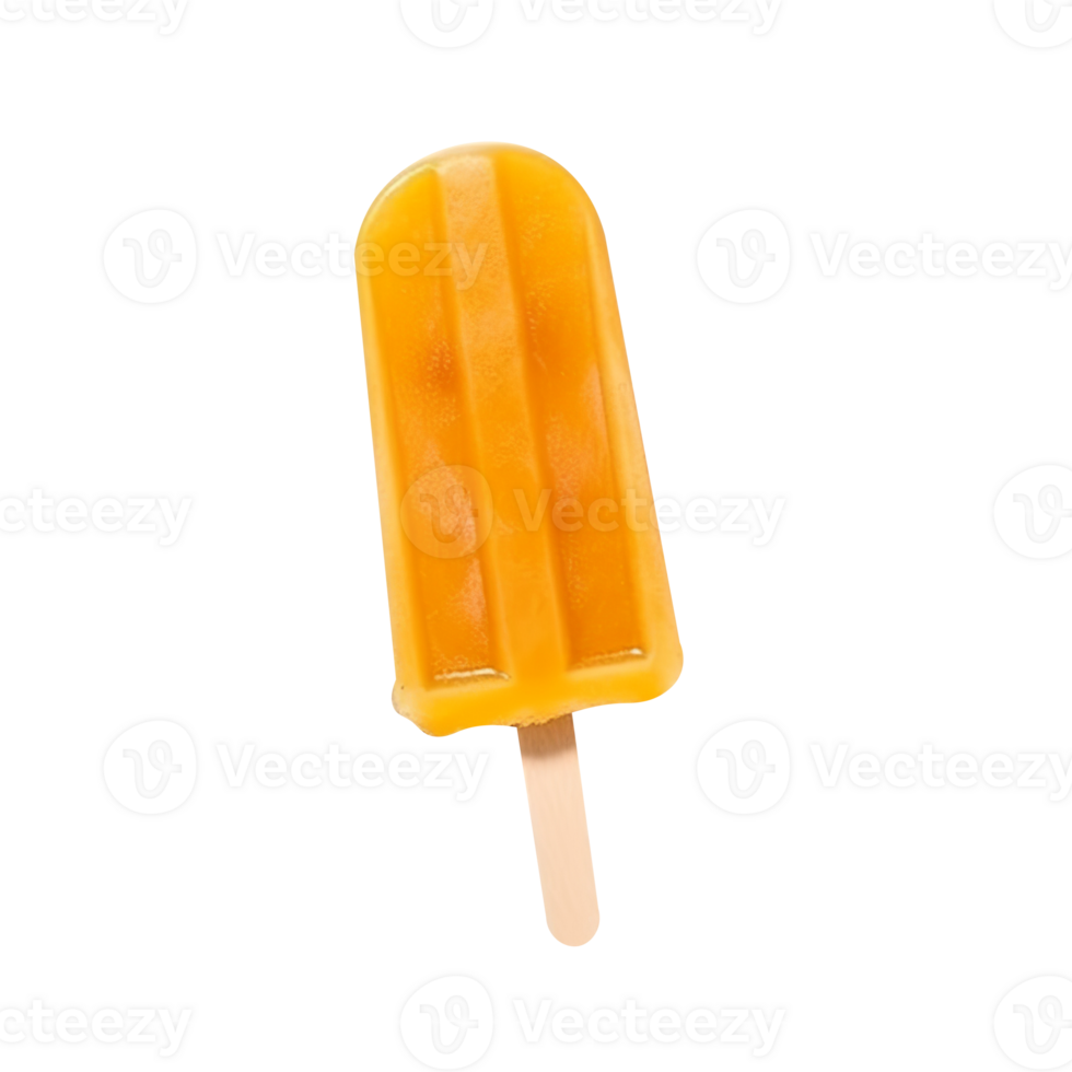Tasty orange popsicle isolated on transparent background png