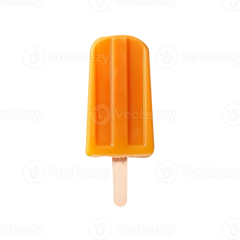 Tasty orange popsicle isolated on transparent background png