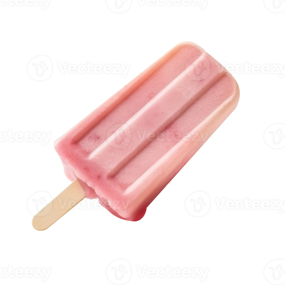 Tasty strawberry popsicle isolated on transparent background png