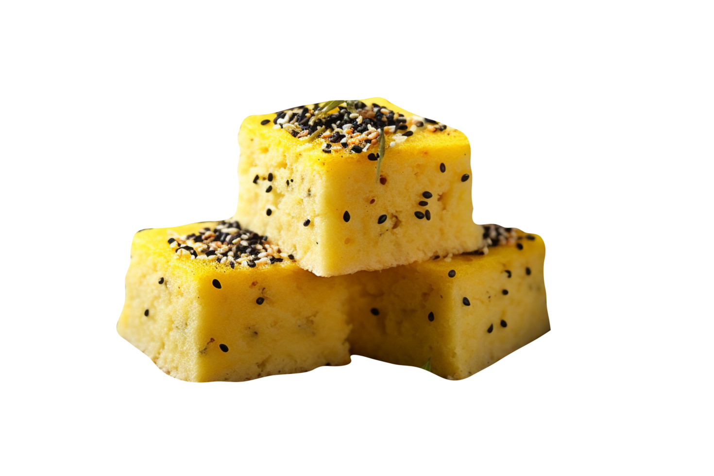 Gujarati Khaman Dhokla isolated on transparent background png