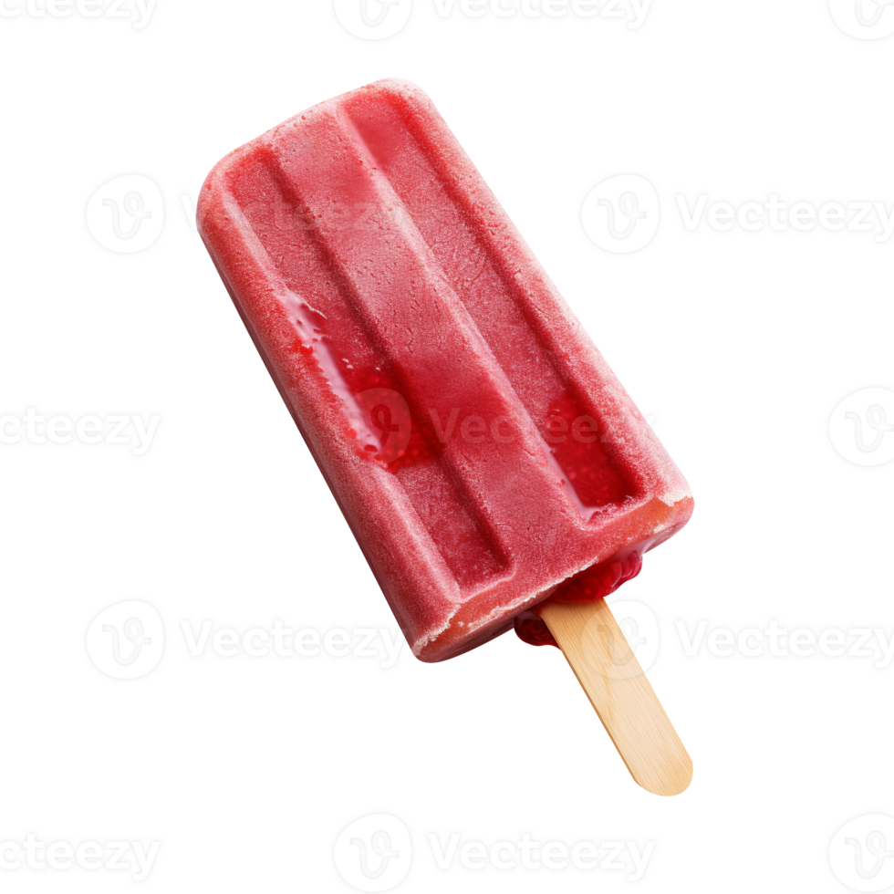 Tasty raspberry popsicle isolated on transparent background png