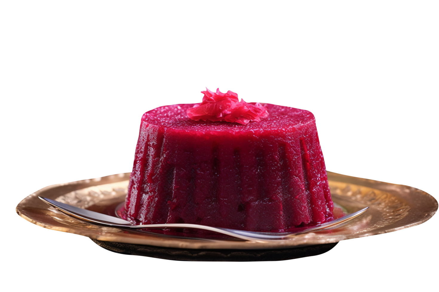Homemade Beetroot Halwa with Pistachio garnish on transparent background png