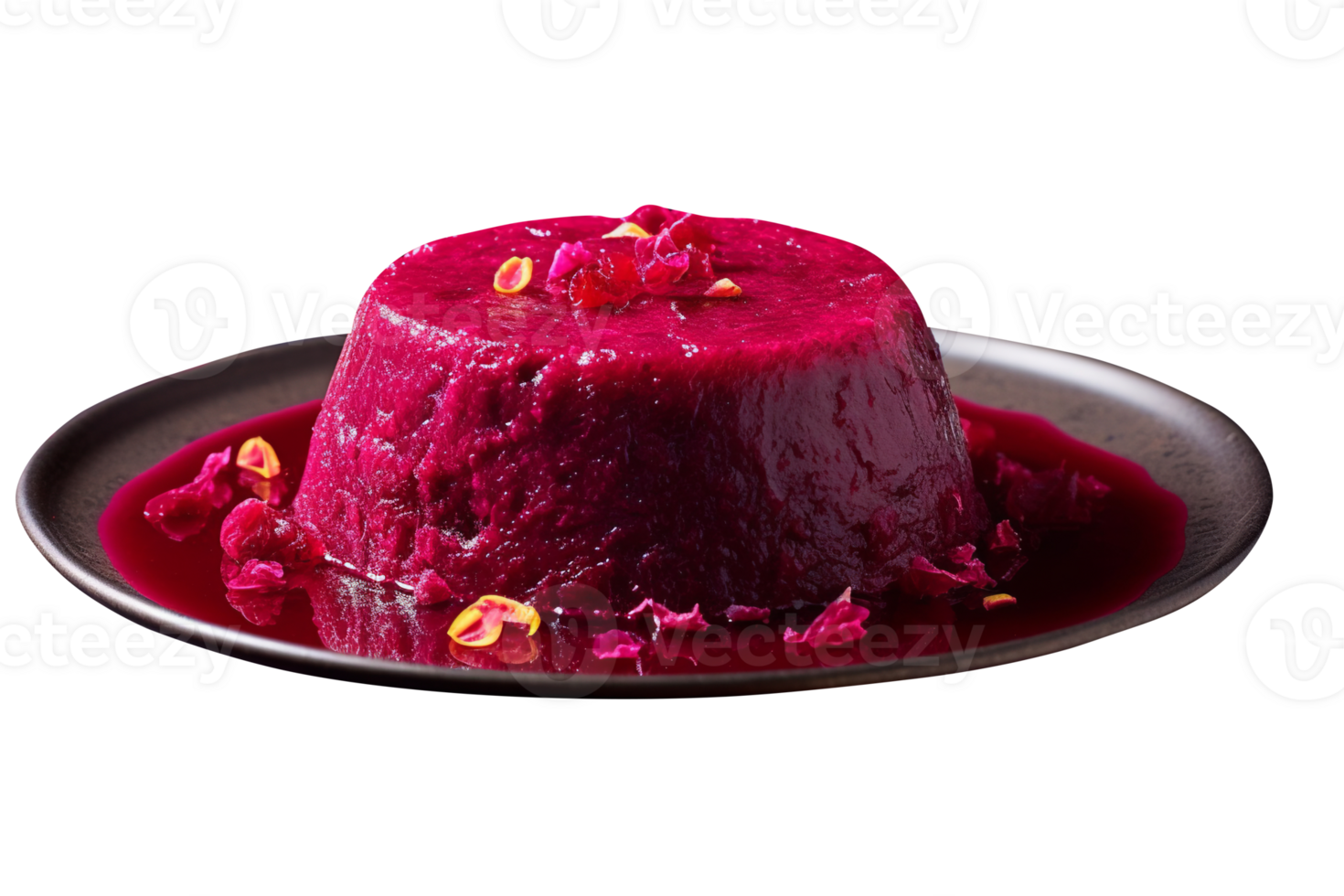 Homemade Beetroot Halwa with Pistachio garnish on transparent background png