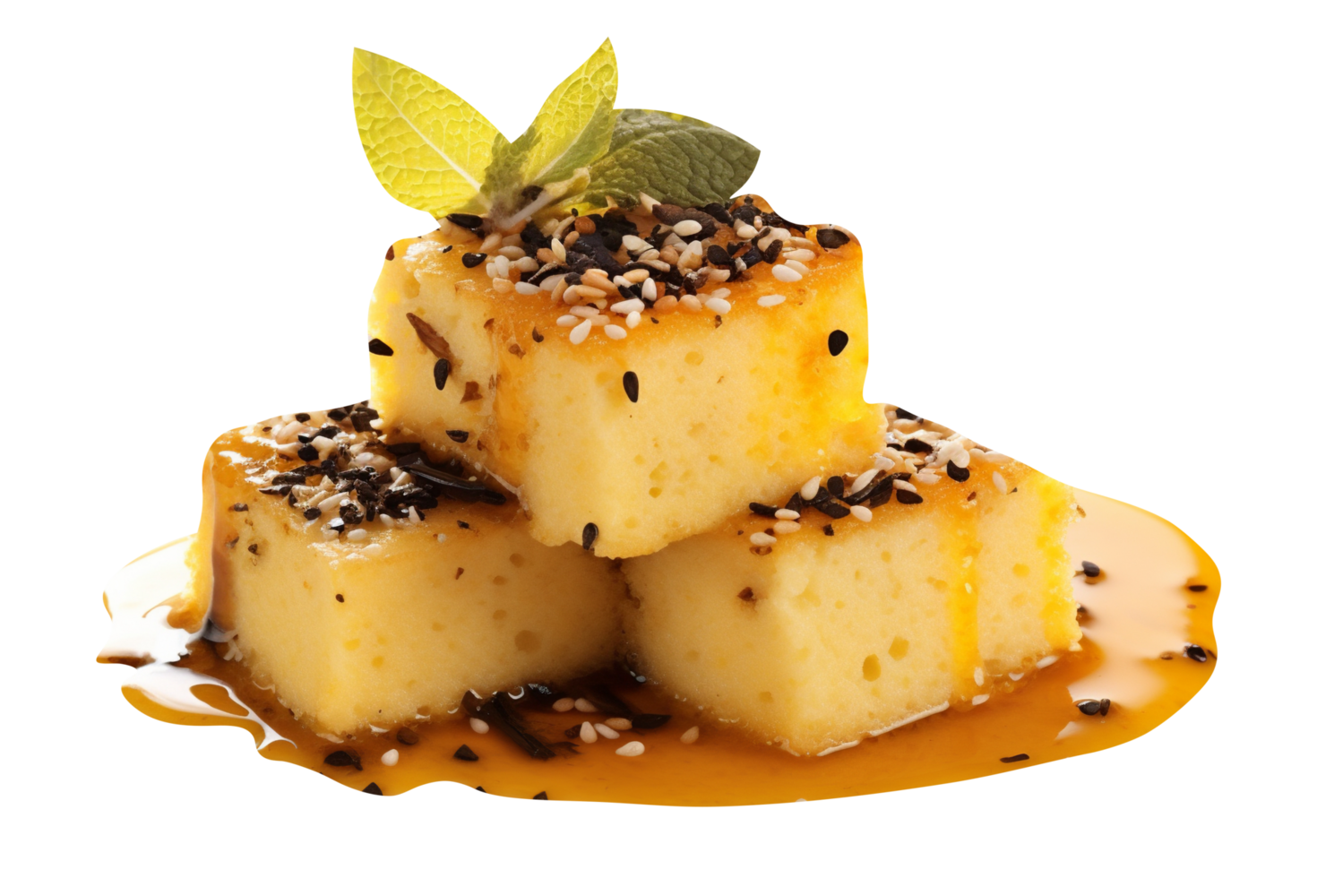 Gujarati Khaman Dhokla isolated on transparent background png