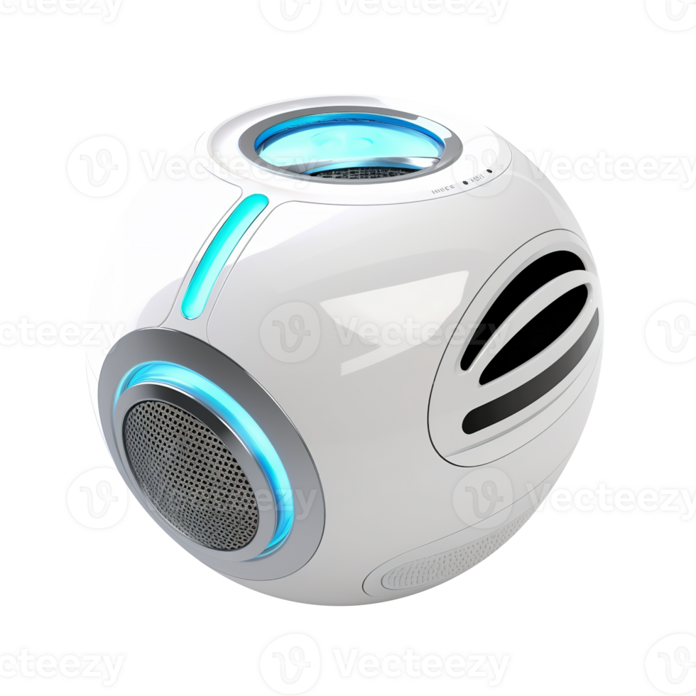 Futuristic bluetooth portable speaker isolated on transparent background png