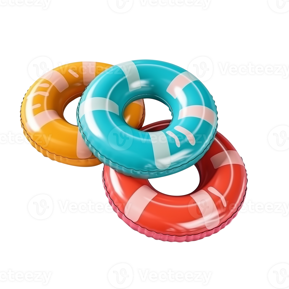Multi color inflatable floats isolated on transparent background png