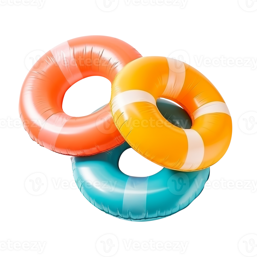 Multi color inflatable floats isolated on transparent background png
