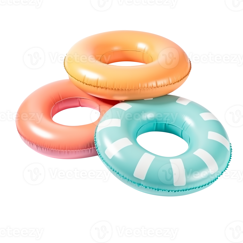 Multi color inflatable floats isolated on transparent background png