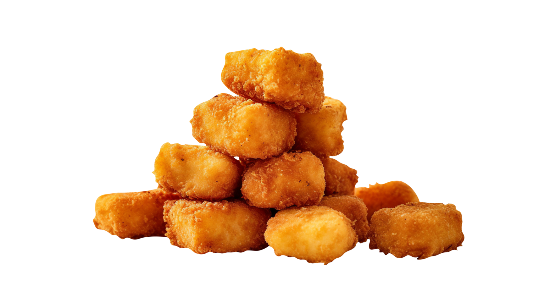 Fried chicken nuggets isolated on png