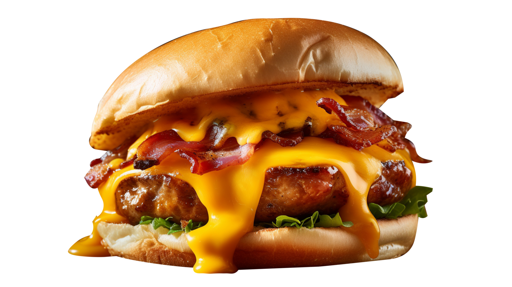 Delicious mustard chicken burger isolated on transparent background