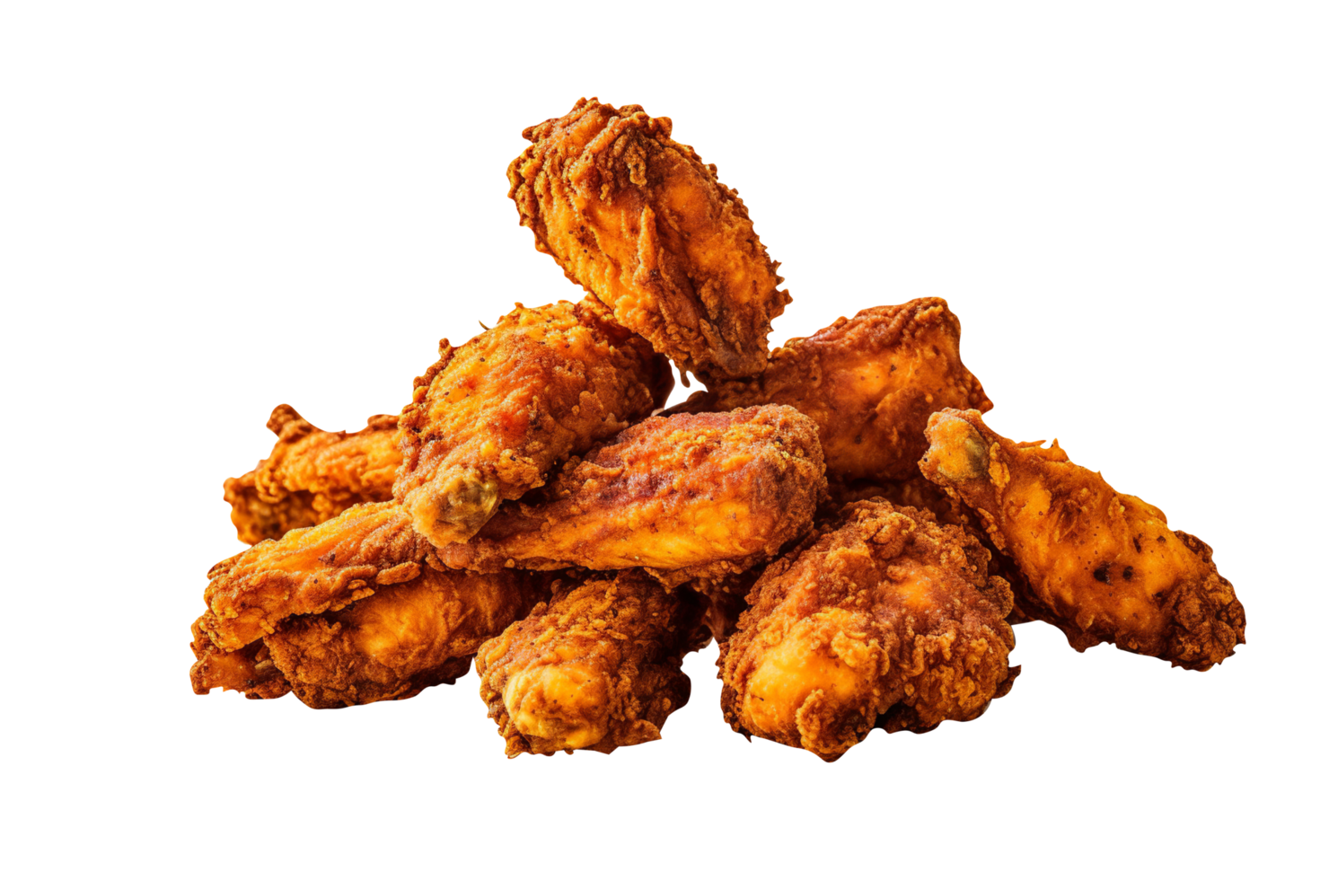 Set of fried chicken isolated on transparent background png