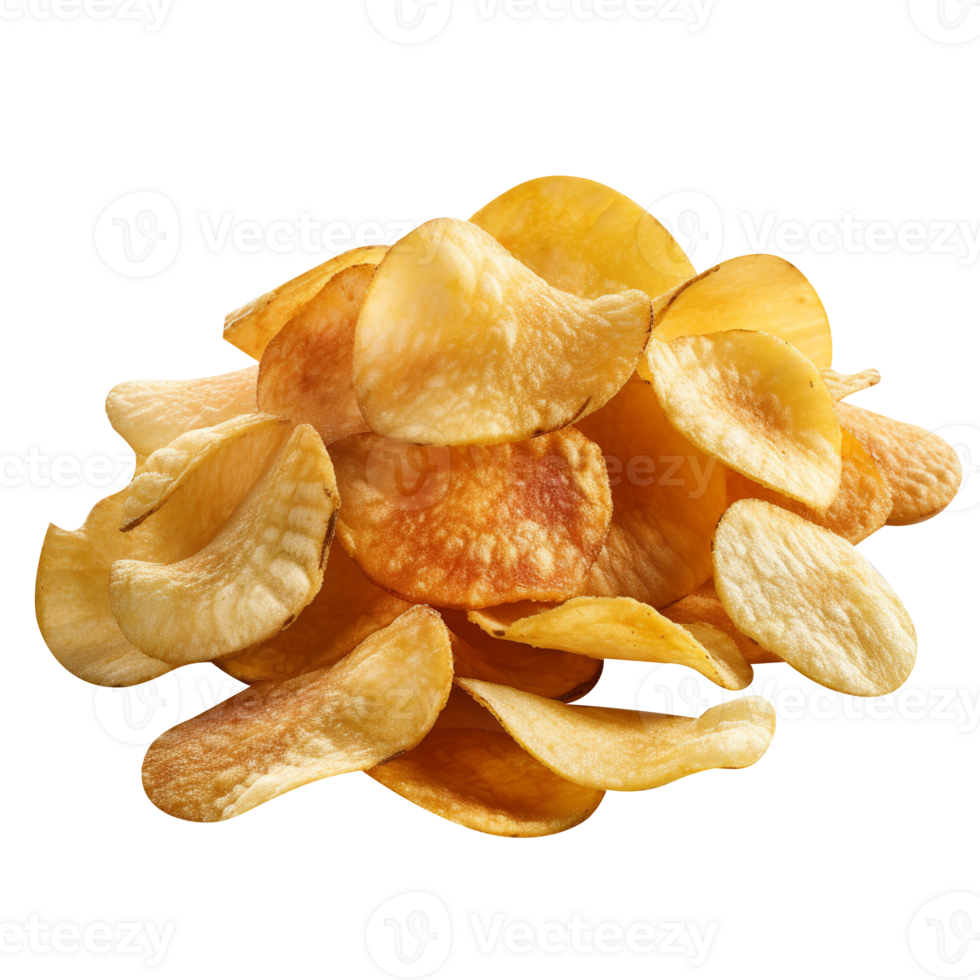 Ridged potato chips isolated on transparent background png