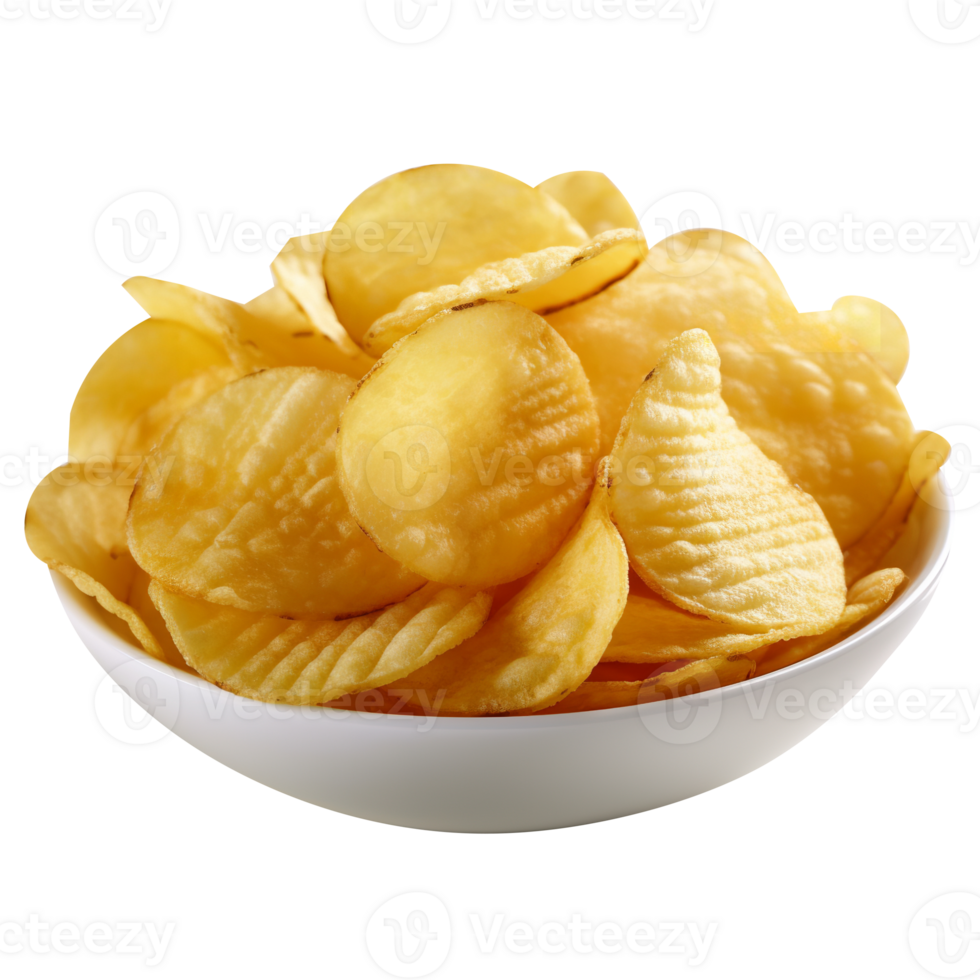 Ridged potato chips isolated on transparent background png