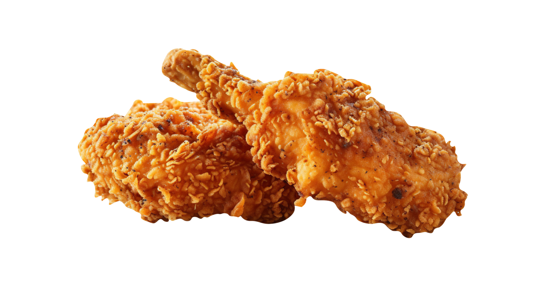 Set of fried chicken isolated on transparent background png