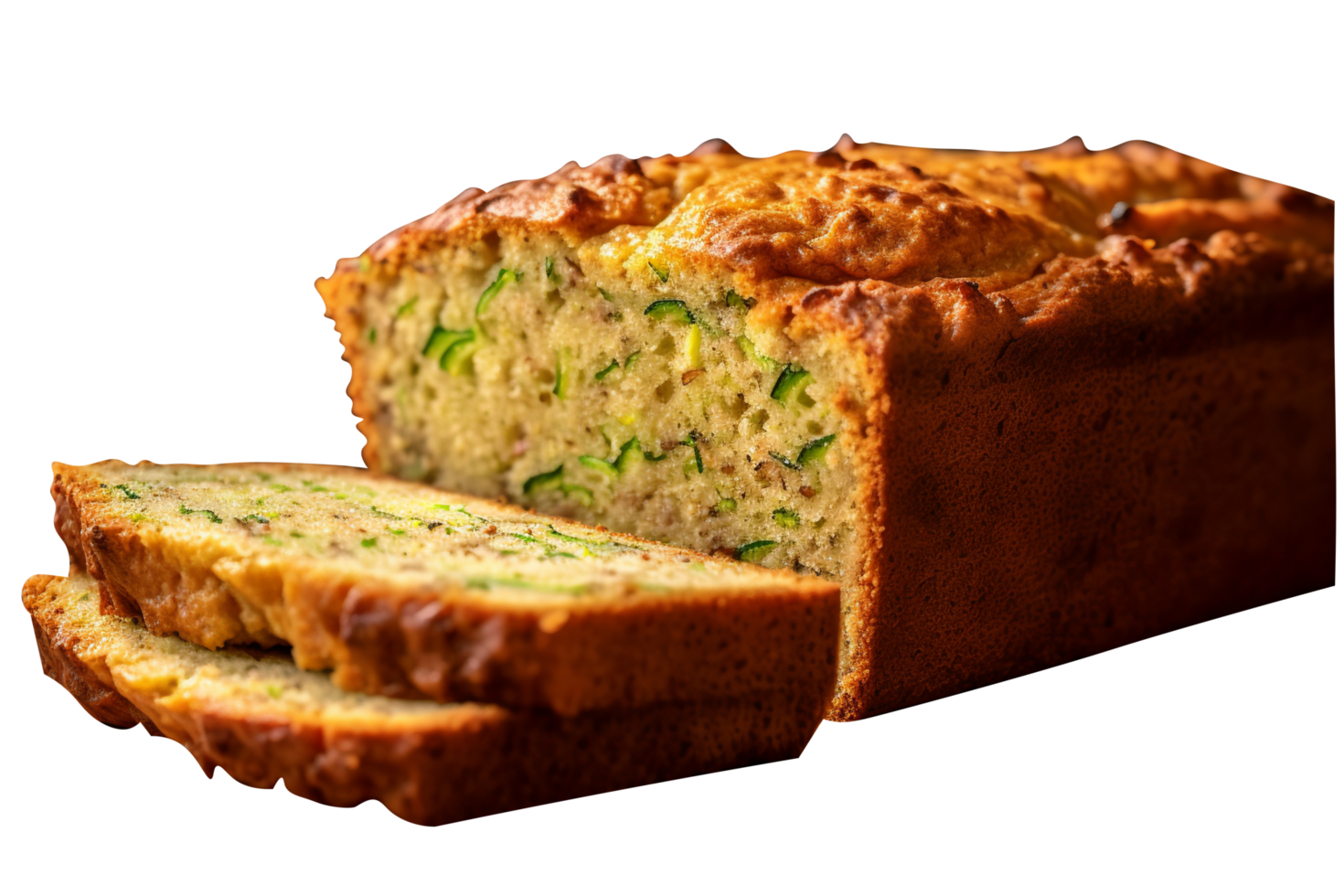 Freshly baked bread loaf with slice isolated on transparent background png