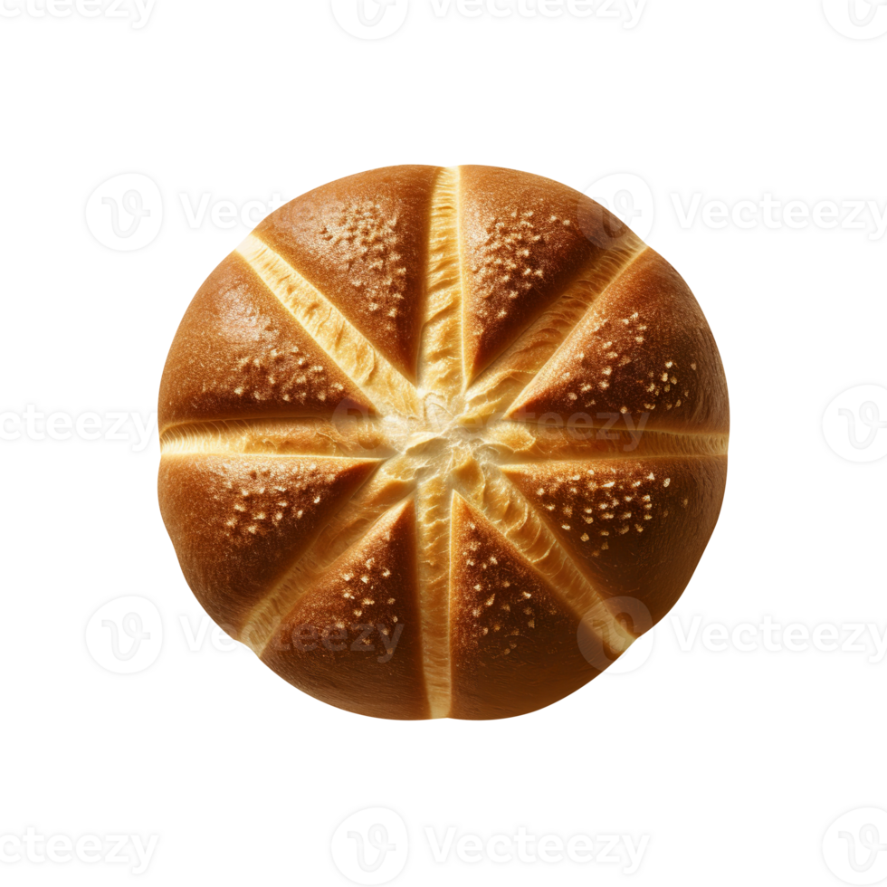 Freshly baked stylish burger bun isolated on transparent background png