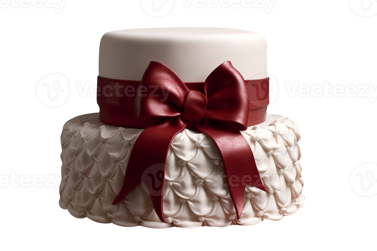 Decorated fondant cake isolated on transparent background png