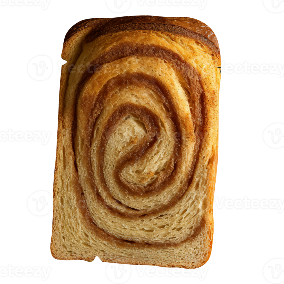 Freshly baked bread loaf slice isolated on transparent background png