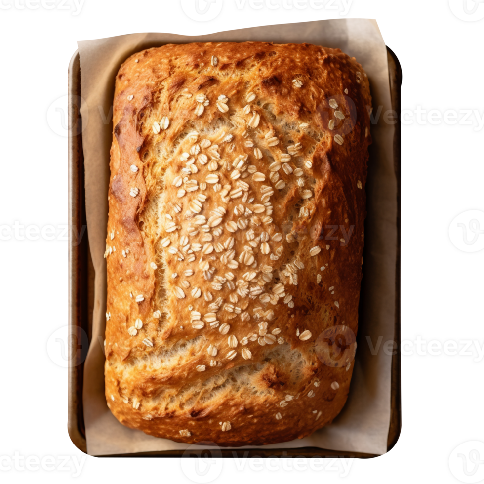 Freshly baked bread loaf isolated on transparent background png