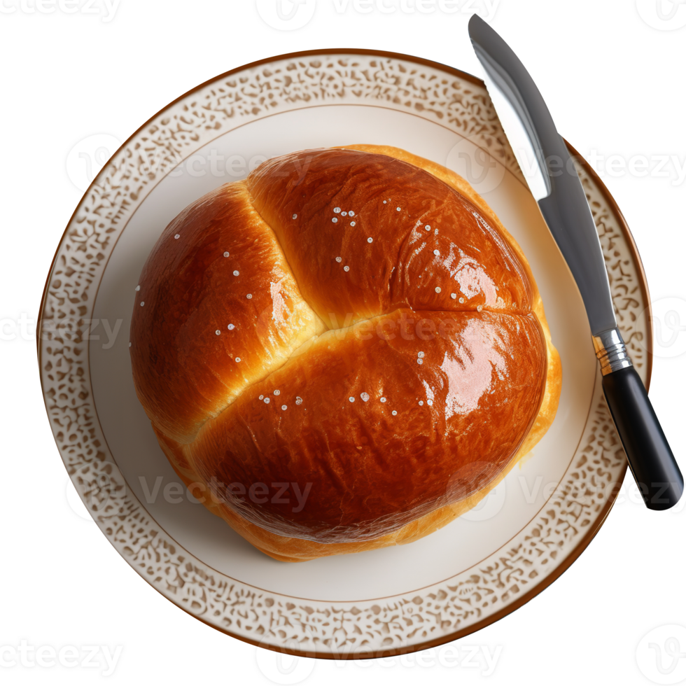 Stylish baked bun isolated on transparent background png