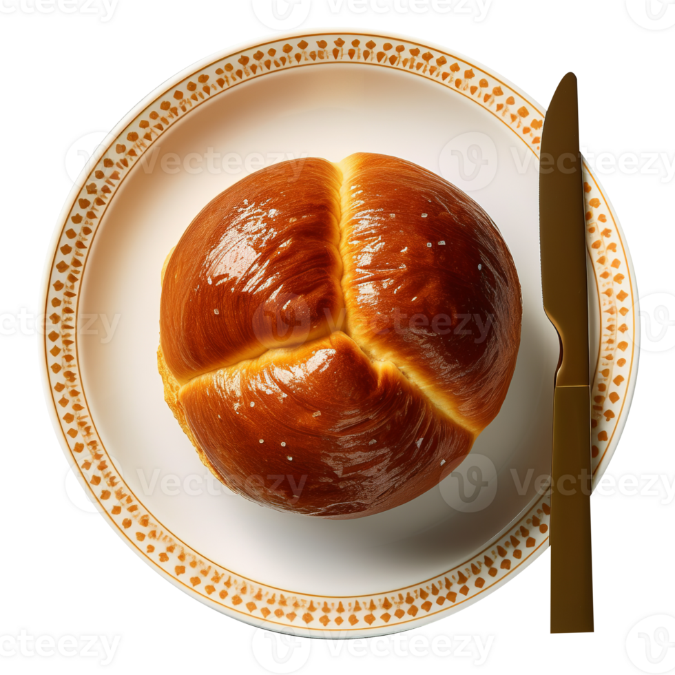 Stylish baked bun isolated on transparent background png