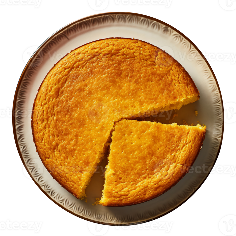 Delicious vanilla sponge cake isolated on transparent background png