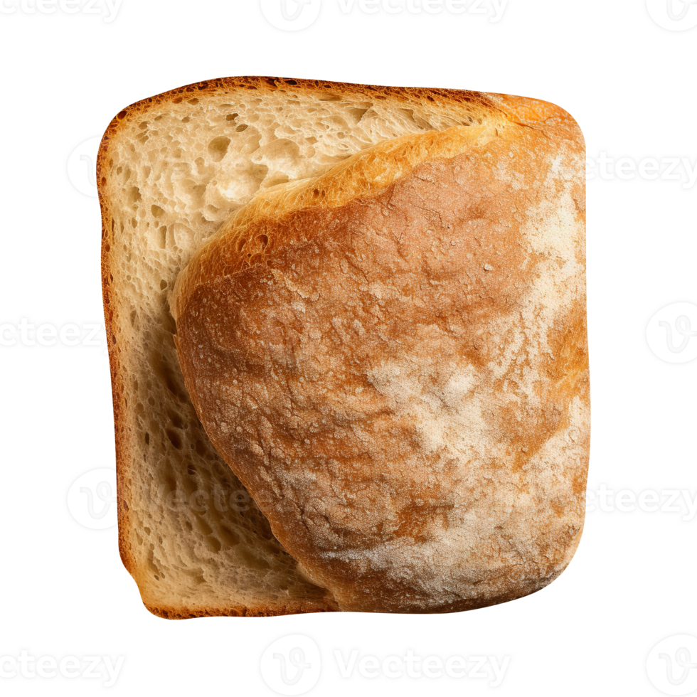 Freshly baked bread loaf isolated on transparent background png