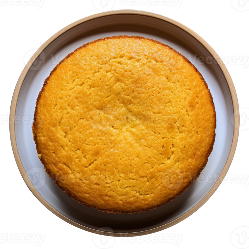Delicious vanilla sponge cake isolated on transparent background png