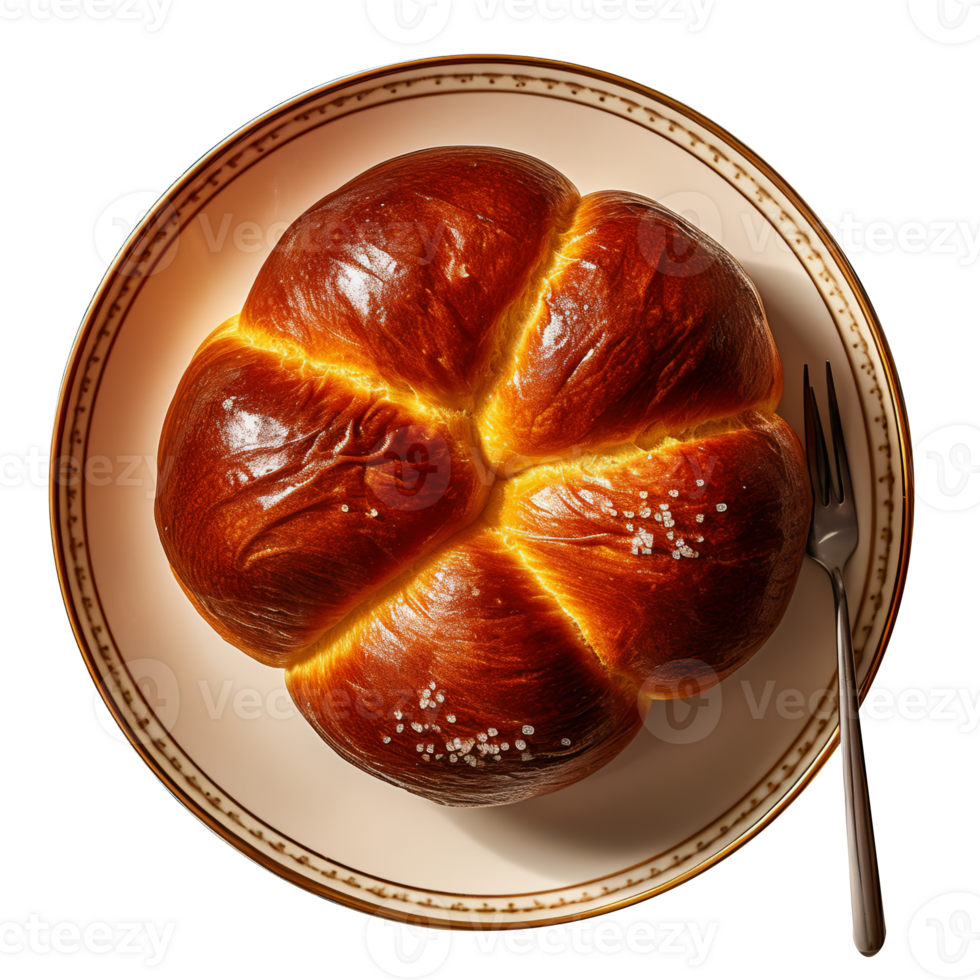 Stylish baked bun isolated on transparent background png