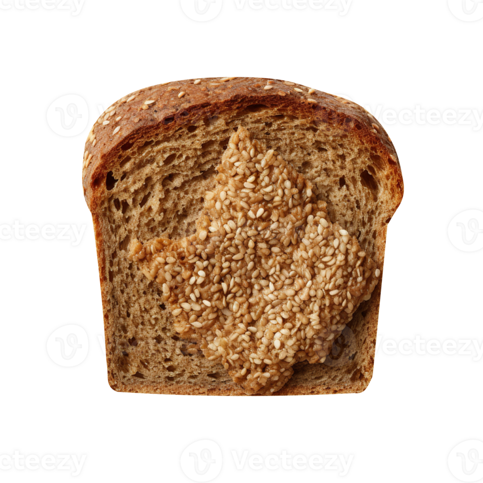 Freshly baked bread loaf slice isolated on transparent background png