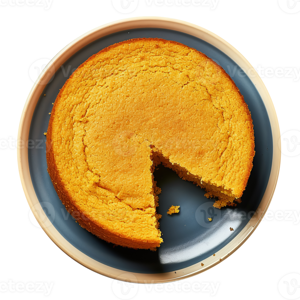 Delicious vanilla sponge cake isolated on transparent background png