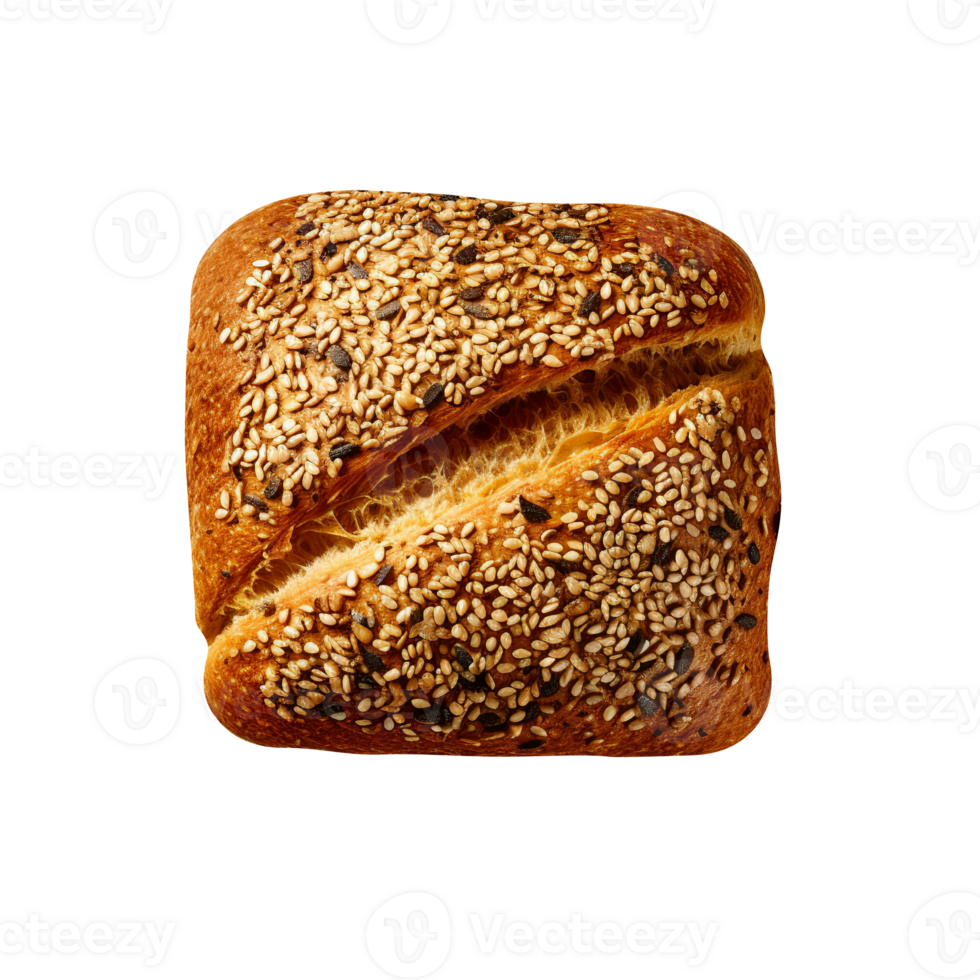 Freshly baked bread loaf isolated on transparent background png