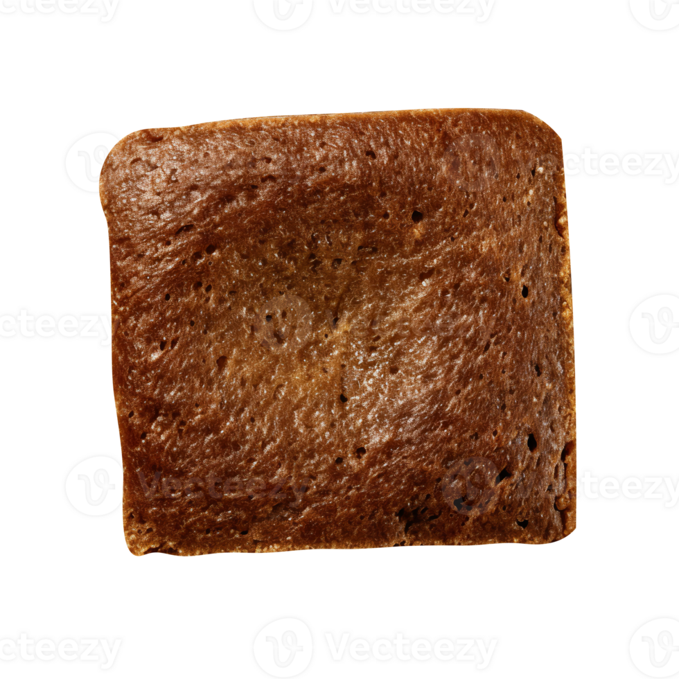 Freshly baked dark brown bread loaf isolated on transparent background png