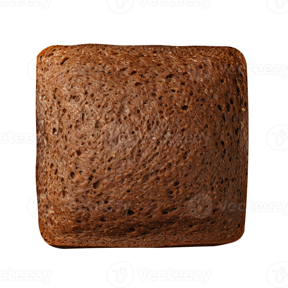 Freshly baked dark brown bread loaf isolated on transparent background png