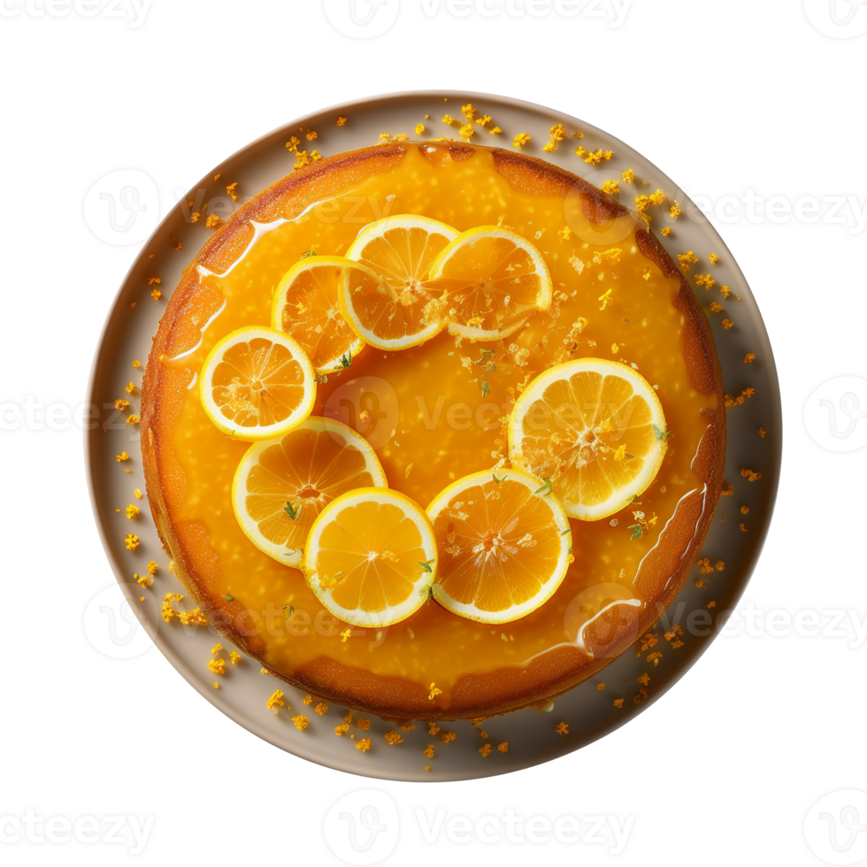 Lemon cake isolated on transparent background png