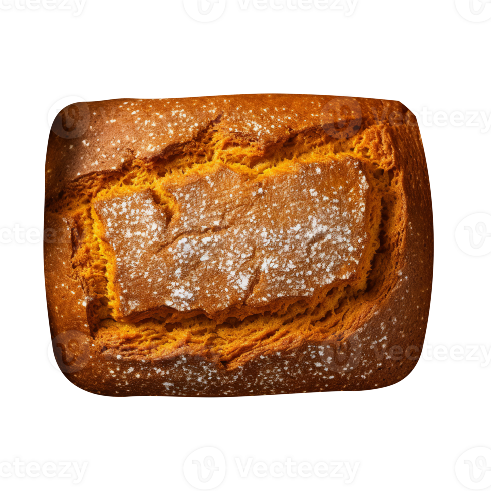 Freshly baked bread loaf isolated on transparent background png