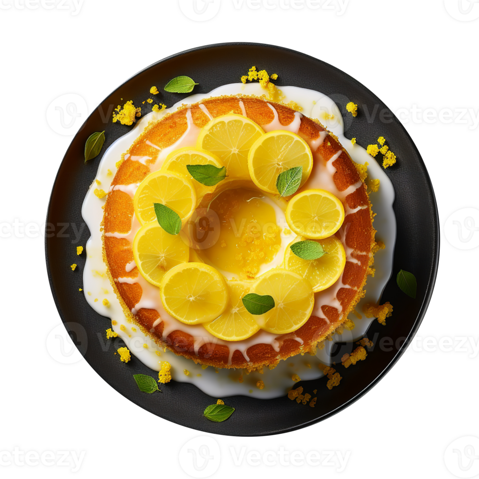 Lemon cake isolated on transparent background png