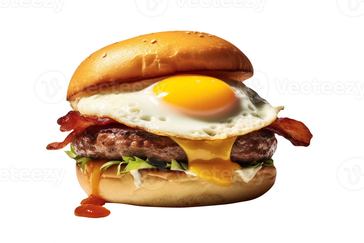 Delicious fried egg burger isolated on transparent background 27145324 PNG