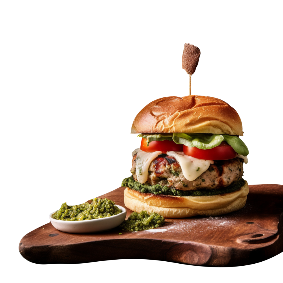 Delicious burger isolated on transparent background png