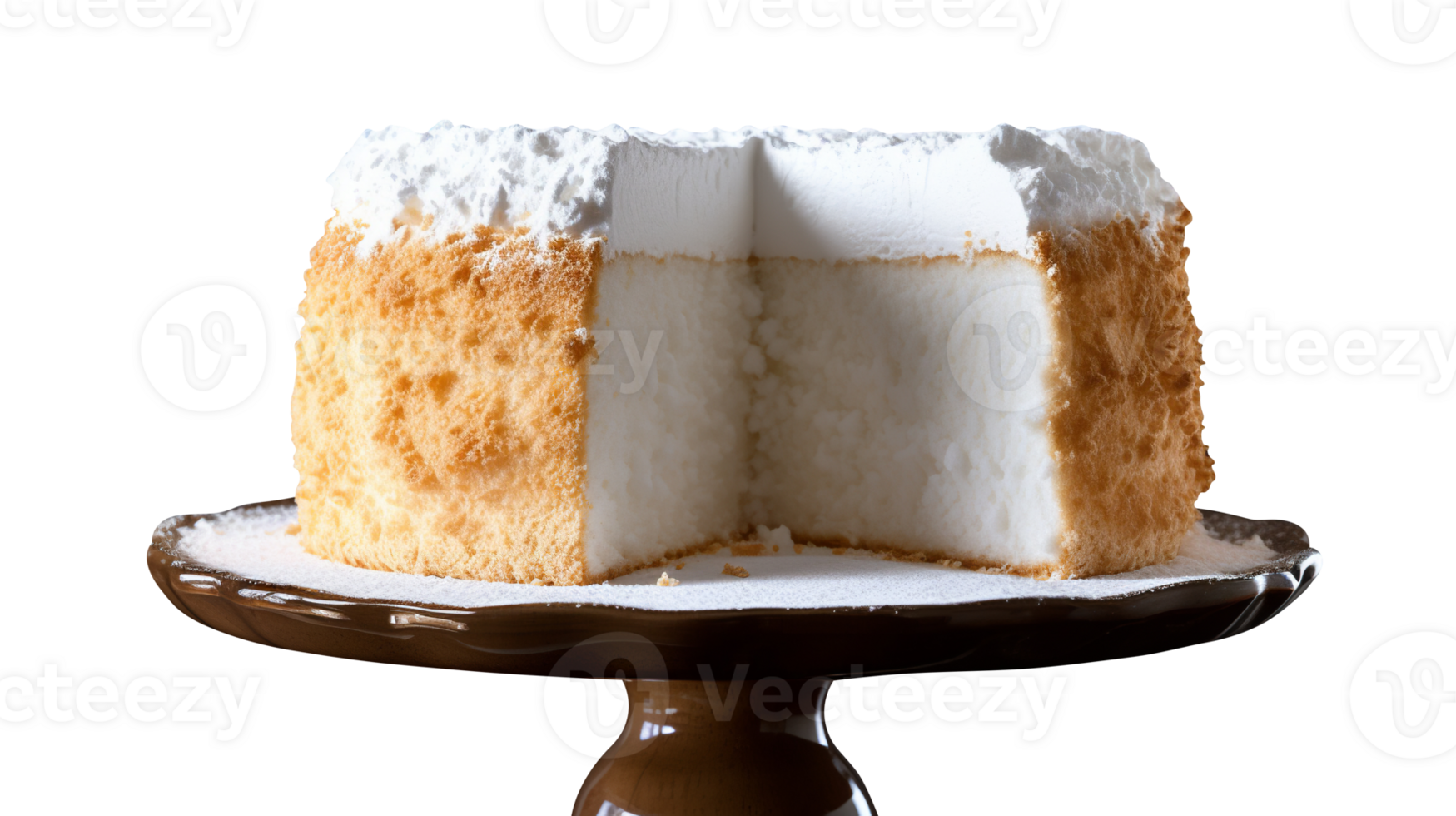 Delicious angel food cake isolated on transparent background png