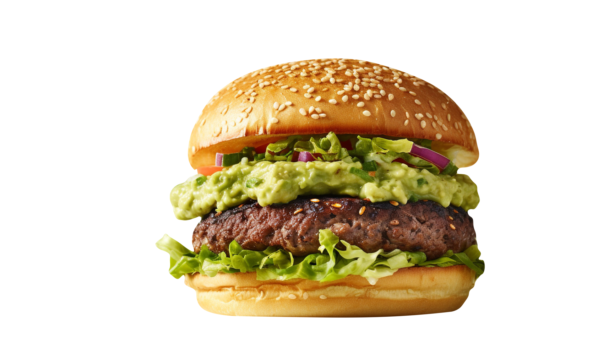 Delicious guacamole burger isolated on transparent background 27145454 PNG