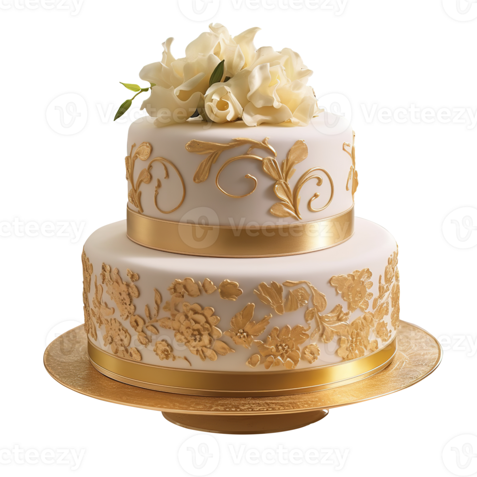 Delicious decorated fondant cake on transparent background png