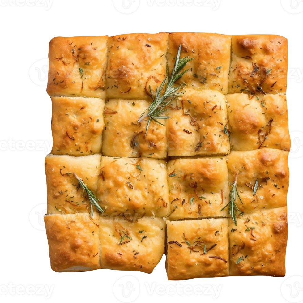 Freshly baked bread with rosemary isolated on transparent background png