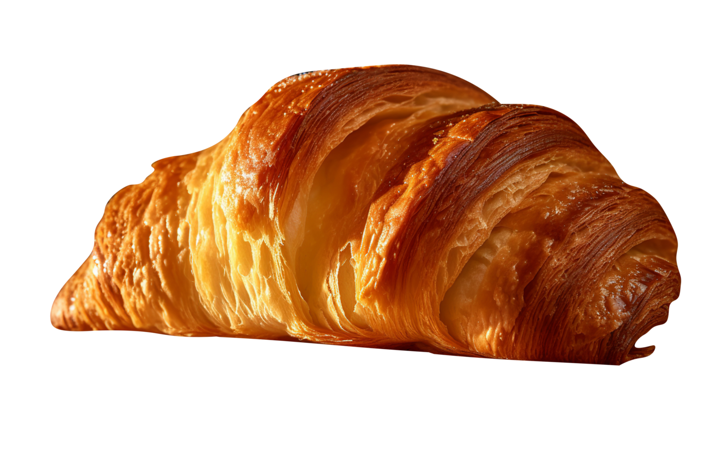 Freshly baked crusty croissants isolated on transparent background png