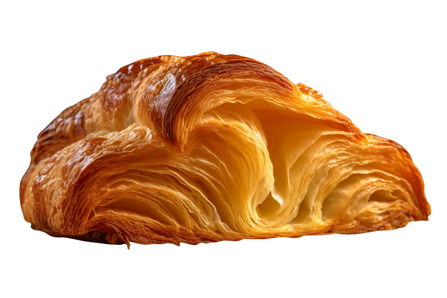 fraîchement cuit croustillant des croissants isolé sur transparent Contexte png